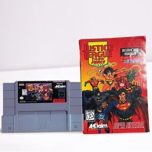 Justice League Task Force (Super Nintendo SNES 1995) with Manual